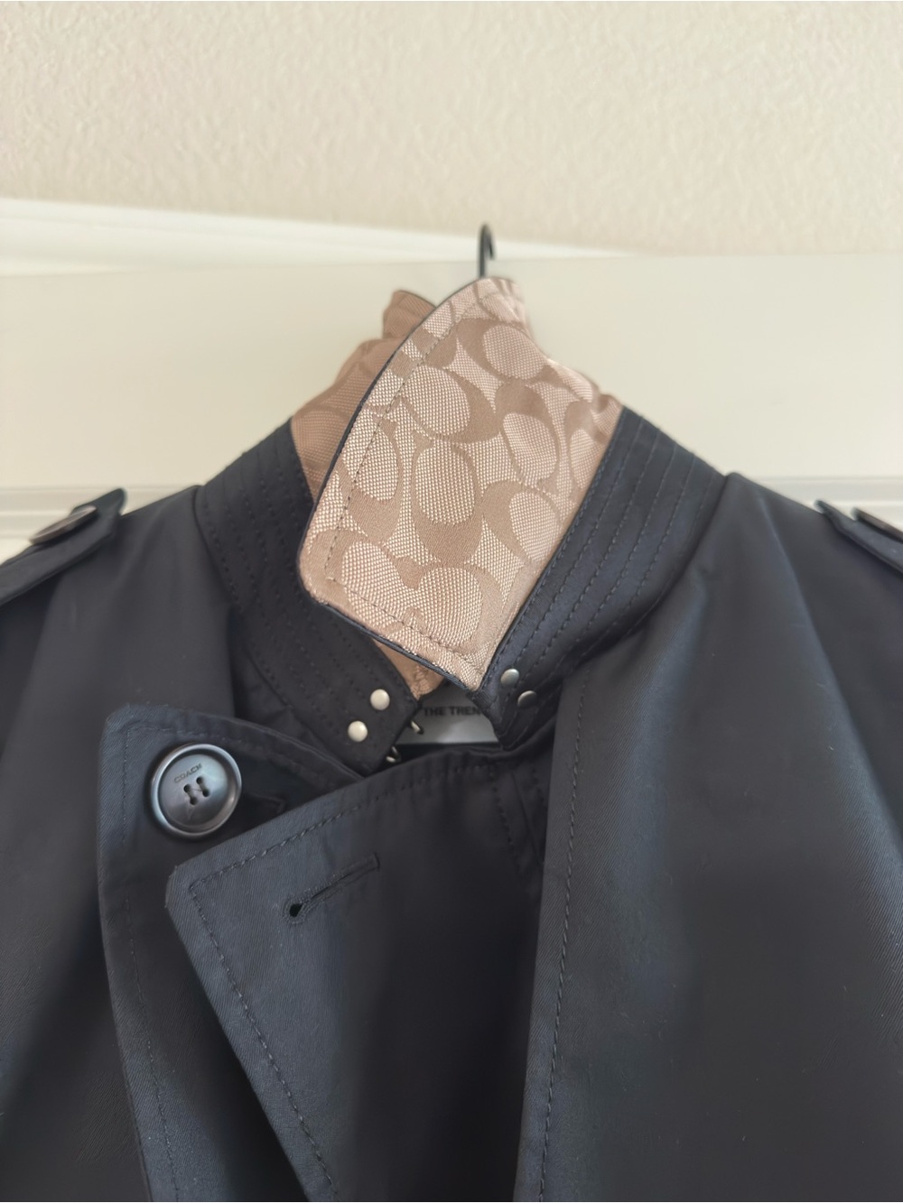 COACH Women’s Black Trench Coat - Picture 5 of 6